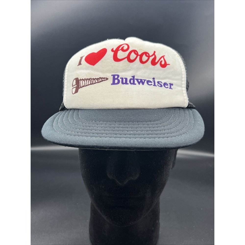 VTG I Love Coors  Snapback Foam Hat Cap Red Mesh DA Designer Award Tag